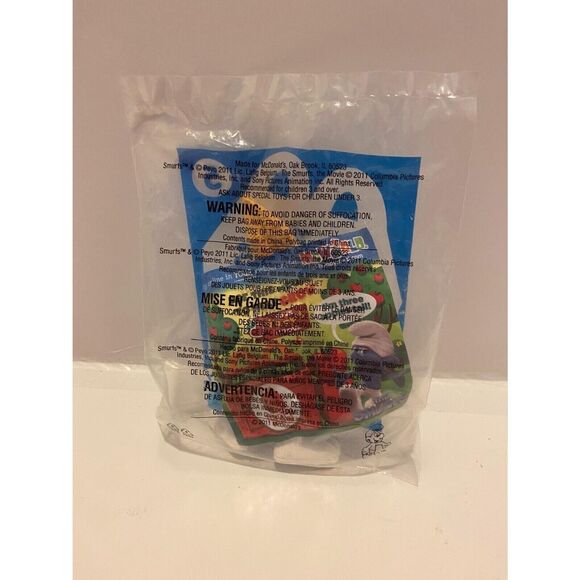 McDonald’s 2011 The Smurfs Clumsy Toy #5 Blue Happy Meal Toy - Picture 4 of 5